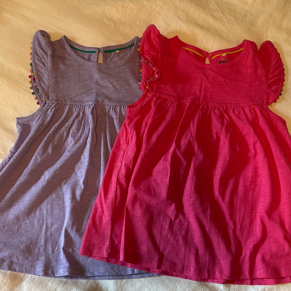Boden colorful bobble edged tops. EUC